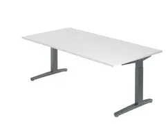 In hoogte verstelbaar bureau,HxBxD 680-850x2000x1000mm,blad wit