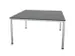 Vergadertafel 74x140x140cm 4voeten Buis Aluzilver Ms-donkergrijs