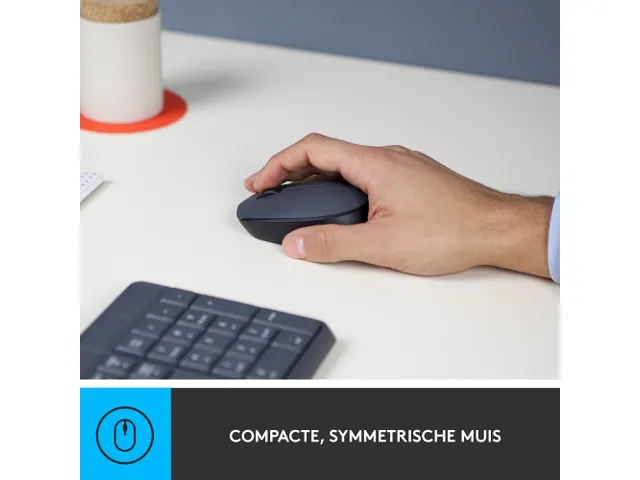 Logitech MK235 toetsenbord Inclusief muis USB QWERTZ Duits Grijs
