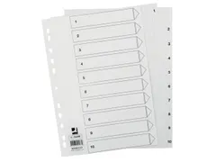 Tabbladen PP Set 1-10 Met Indexblad A4 11-Gaats Wit Personaliseerbaar