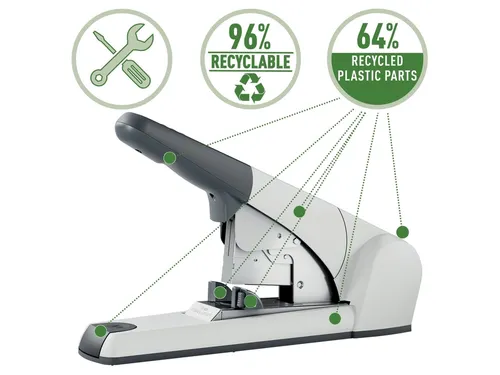 Blokhechter Leitz 5553 Heavy Duty Flat Clinch 120vel zilvergrijs