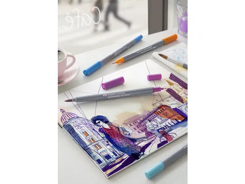 Duo aquarelmarker Goldfaber 151 hel roodblauw