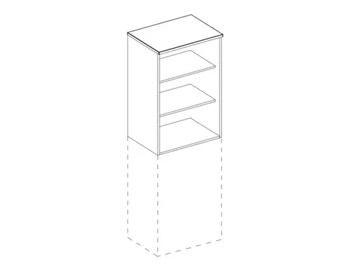 kantoorstelling,opbouwelement,HxBxD 1070x600x445mm,Bl-wit