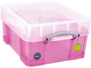 opbergdoos 18 liter XL transparant roze - 2