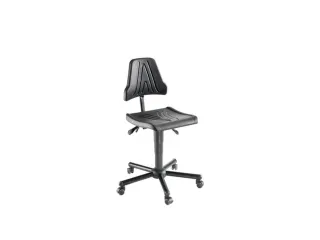Werkplaatsstoel 485-625mmx420mmx440mm Pu-Zitting Zwart Wielen - 1