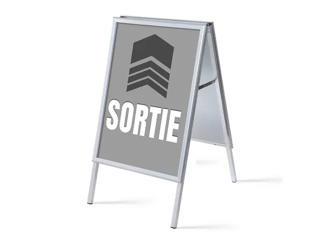 Stoepbord A1 complete set met print "SORTIE" Grijs