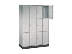 lockerkast,HxBxD 1950x1220x500mm,4x3vakken,cil.-slot,sokkel