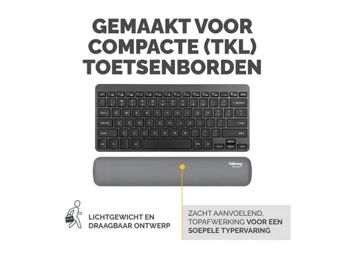 Polssteun Fellowes Breyta compact grijs 6x32cm