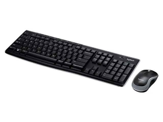 Logitech Draadloos Toetsenbord MK270 QWERTY + Compacte muis Zwart