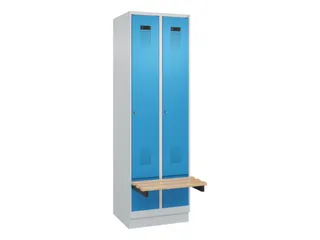locker met bank,HxBxD 1950x600x815mm,2vak,vak B 300mm,cilinderslot - 2