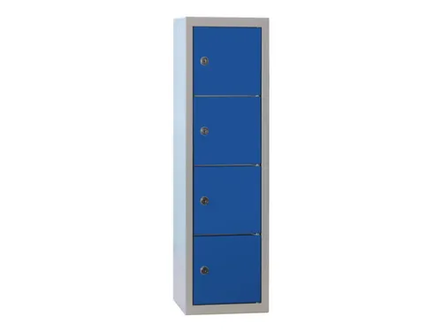 lockerkast,HxBxD 778x225x200mm,1x4vakken,RAL7035,front RAL5010