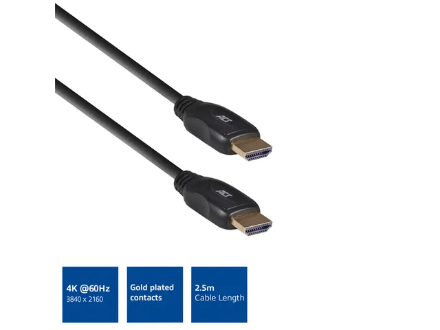 Câble ACT HDMI High Speed type 1.4 2,5m