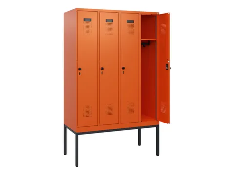 schoollocker,HxBxD 1950x1200x500mm,4vak,vak B 300mm,draaigrendel