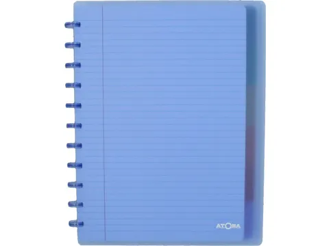 Spiraal schrift A4+ 60 vel gelijnd kaft in PP assorti met 6 tabs en 5