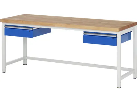 werkbank,HxBxD 840-1040x2000x700mm,beukblad,draagverm. 1250kg,4voeten