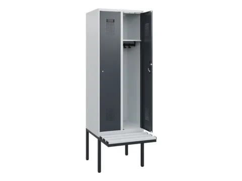 locker met bank,HxBxD 1950x600x815mm,2vak,vak B 300mm,cilinderslot