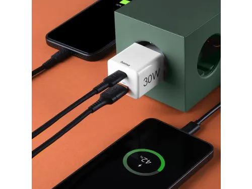Oplader Hama USB-C/USB-A Mini PD 30W wit