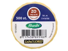 Voedseletiketten 59x23x59mm Flushlabel ZO weg op DI