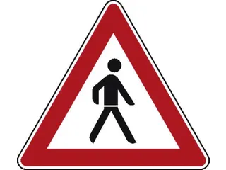 verkeersbord,voetgangers (opstelling links),conform StVO,aluminium - 1