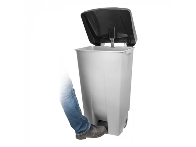 Denox Pedaalafvalbak Verrijdbaar 120 Liter Grijs