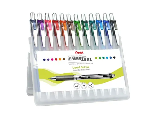 Gelschrijver Pentel BL77 Energel medium assorti 12 stuks