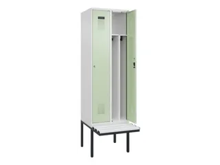 locker met bank,voor scheiding van kleding,HxBxD 2120x600x815mm,2vak - 1