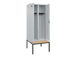 locker met bank,voor scheiding van kleding,HxBxD 2120x800x815mm,2vak