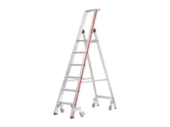 Verrijdbare Treden-Platformladder,Eenzijdig,6Verstevigde Treden