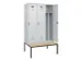 locker met bank,voor scheiding van kleding,HxBxD 2120x1200x815mm,3vak