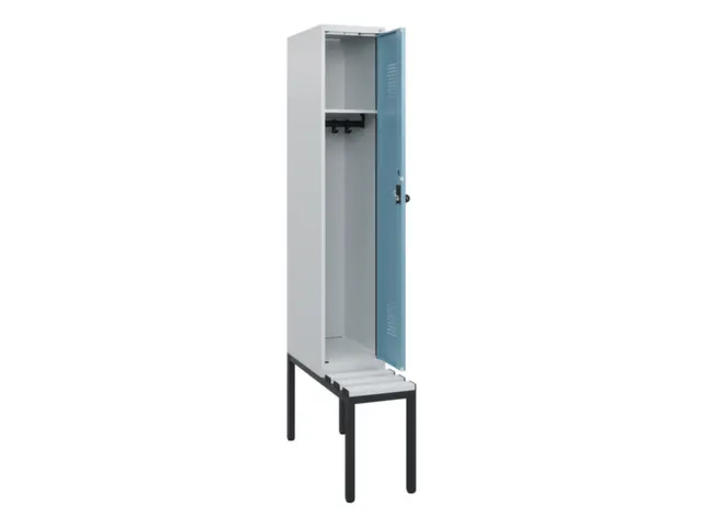 locker met bank,HxBxD 1950x300x815mm,1vak,vak B 300mm,draaigrendel
