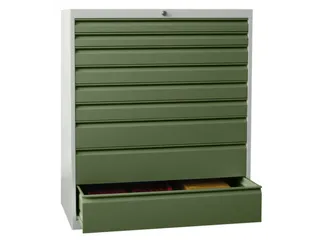 ladekast HxBxD 1200x1023x600mm 9laden RAL7035 front RAL6011 - 2
