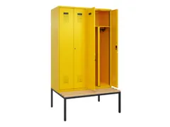 PBM-locker met bank,HxBxD 2120x1200x815mm,4vak,vak B 300mm