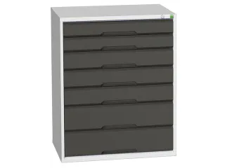 ladekast HxBxD 1000x800x550mm 7laden romp RAL7035 front RAL7016 - 1