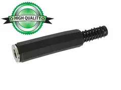 Vrouwelijke 6.35mm Mono Jack Met Plastic Huls - Vernikkeld - Zwart