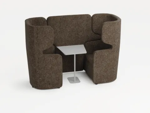 Zitgroep 2Fauteuils Tafel Geluidabsorberend Bruingrijs 1320x2200x860mm