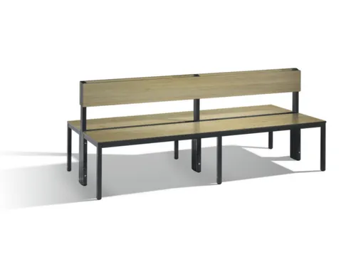 omkleedbank,HxLxD 796x2000x760mm,HPL eiken-sereno,frame staal RAL7021