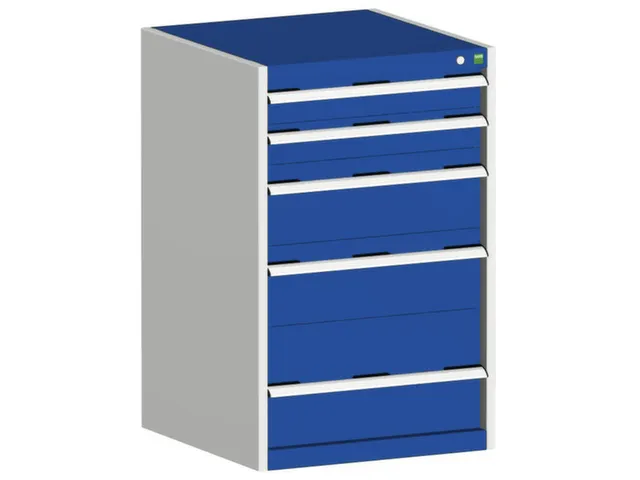 ladekast HxBxD 1000x650x525mm 5laden romp RAL7035 front RAL5010