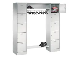 personeelsgarderobe cil.slot 1950x1700x500mm 2x5 vakken 400mm RAL7035