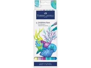 Duo aquarelmarker Faber-Castell Goldfaber kartonetui 6 stuks Seashells - 1