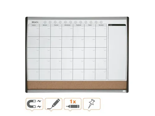 Nobo magnetisch combibord met maandplanner 58.5x43cm