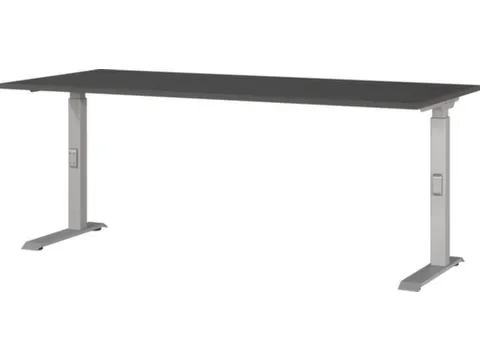In hoogte verstelbaar bureau,HxBxD 680-910x1800x800mm,blad grafiet