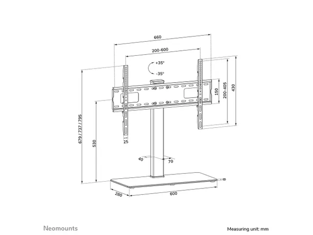 Neomounts DS45-430BL16 Support de bureau pour écran à poser 1 écran