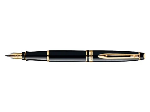 Vulpen Waterman Expert Black lacquer GT Medium Blauwe inkt