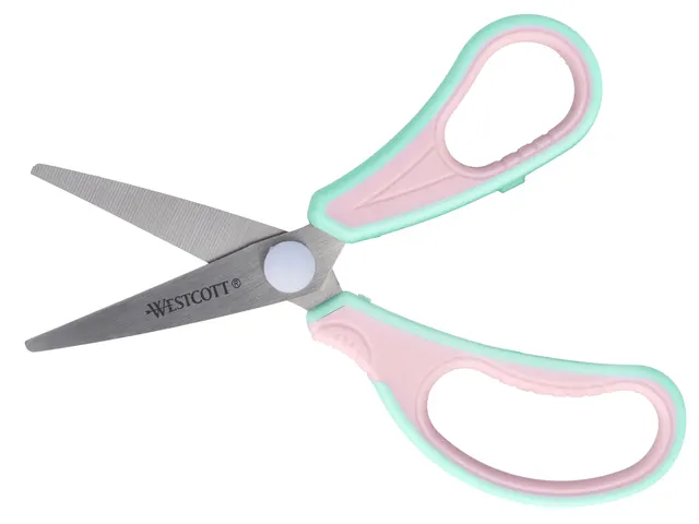Kinderschaar Westcott Gripeeze 14cm roze / lichtblauw spitse punt