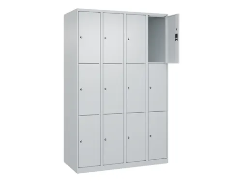 lockerkast,HxBxD 1850x1200x500mm,4x3vakken,vak B 300mm,cil.-slot
