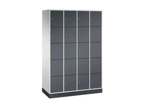 lockerkast,RAL 7035/RAL 7021,HxBxD 1950x1220x500mm,4x5vakken,cil.-slot