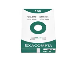 Systeemkaart Exacompta 100x150mm lijn wit 100 stuks