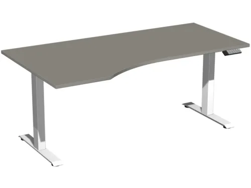 In hoogte verstelbaar bureau in vrije vorm,HxBxD 630-1280x1800x1000mm