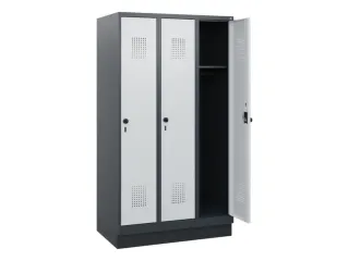 schoollocker,HxBxD 1630x900x500mm,3vak,vak B 300mm,draaigrendel,sokkel - 1