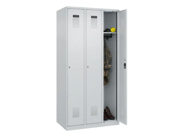 locker,HxBxD 1850x900x500mm,3vak,vak B 300mm,cil.-slot,staand op vloer
